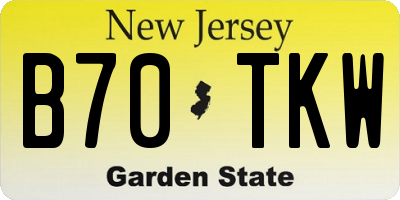 NJ license plate B70TKW