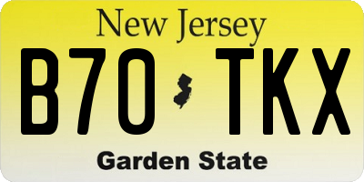 NJ license plate B70TKX