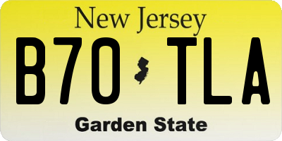 NJ license plate B70TLA