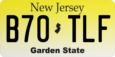 NJ license plate B70TLF