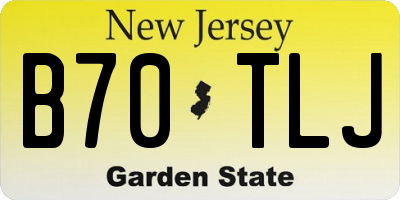 NJ license plate B70TLJ