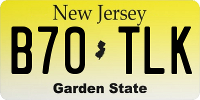 NJ license plate B70TLK