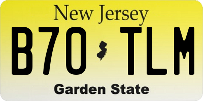 NJ license plate B70TLM