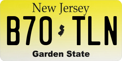 NJ license plate B70TLN
