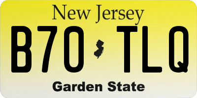 NJ license plate B70TLQ