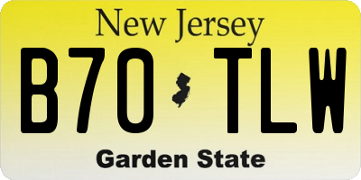 NJ license plate B70TLW