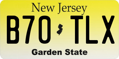 NJ license plate B70TLX