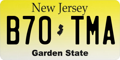 NJ license plate B70TMA