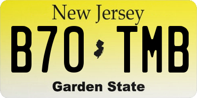 NJ license plate B70TMB