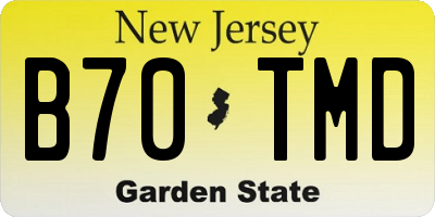NJ license plate B70TMD