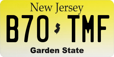 NJ license plate B70TMF