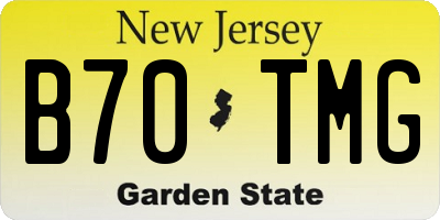NJ license plate B70TMG