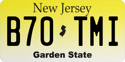 NJ license plate B70TMI