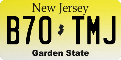 NJ license plate B70TMJ