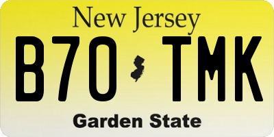 NJ license plate B70TMK
