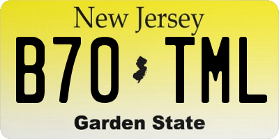 NJ license plate B70TML