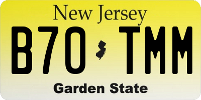 NJ license plate B70TMM
