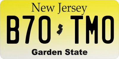 NJ license plate B70TMO