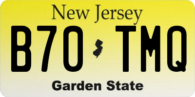 NJ license plate B70TMQ