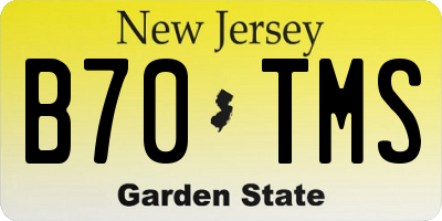 NJ license plate B70TMS