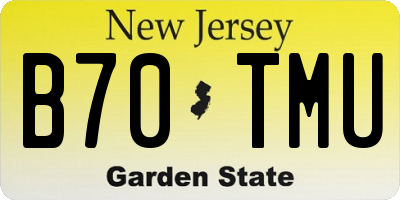 NJ license plate B70TMU