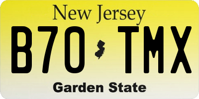 NJ license plate B70TMX