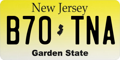 NJ license plate B70TNA