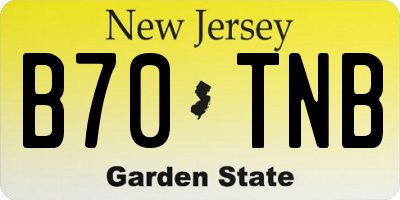 NJ license plate B70TNB