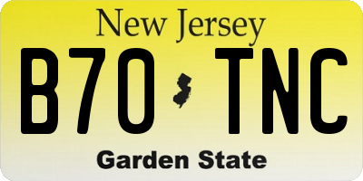 NJ license plate B70TNC