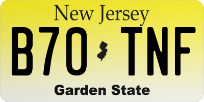 NJ license plate B70TNF