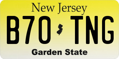 NJ license plate B70TNG