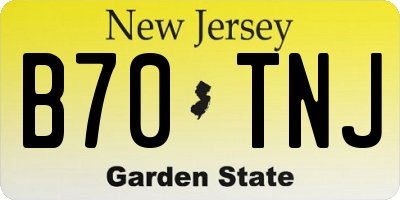 NJ license plate B70TNJ
