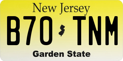 NJ license plate B70TNM