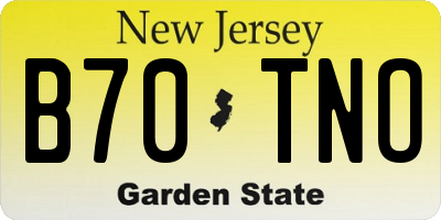 NJ license plate B70TNO