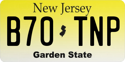 NJ license plate B70TNP
