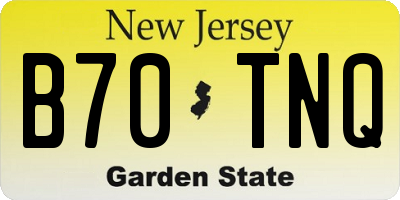 NJ license plate B70TNQ