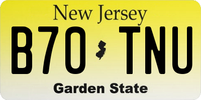 NJ license plate B70TNU