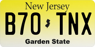 NJ license plate B70TNX
