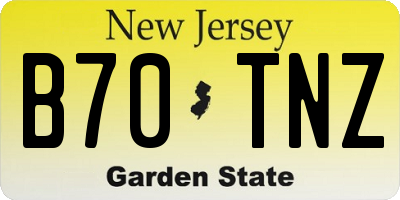 NJ license plate B70TNZ