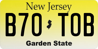 NJ license plate B70TOB
