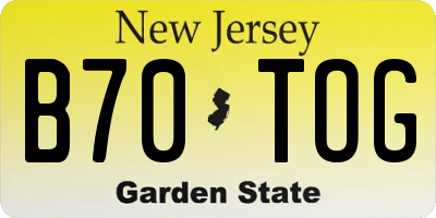 NJ license plate B70TOG