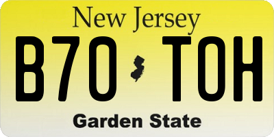 NJ license plate B70TOH