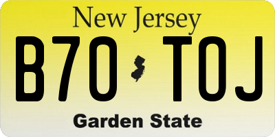 NJ license plate B70TOJ