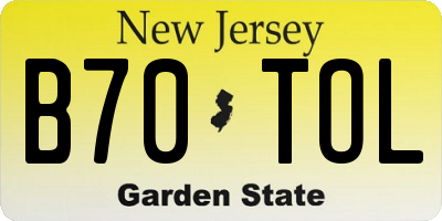 NJ license plate B70TOL