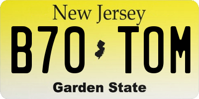 NJ license plate B70TOM