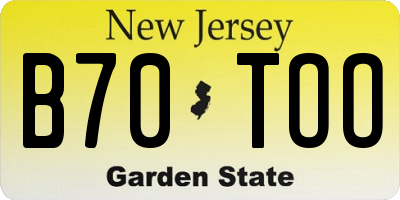 NJ license plate B70TOO