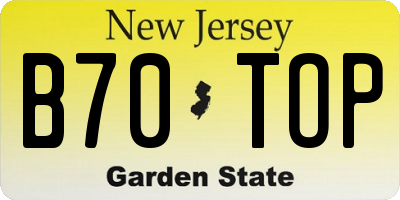 NJ license plate B70TOP