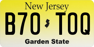 NJ license plate B70TOQ