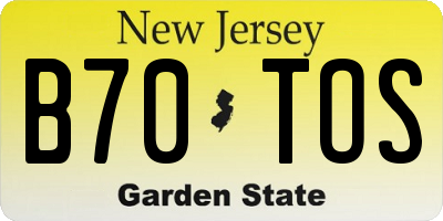NJ license plate B70TOS