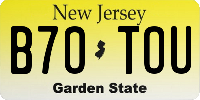 NJ license plate B70TOU